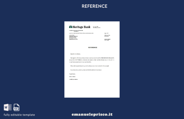 Modello di riferimento per la chiusura della USA Heritage Bank in stile verifica